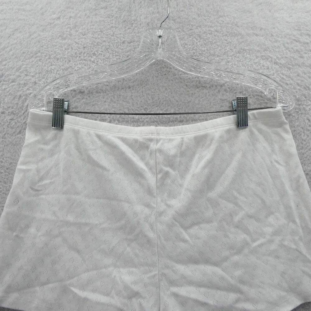 Victorias‎ Secret Large Boyshort Pajama Shorts White Heart Knit Sleepwear Short
